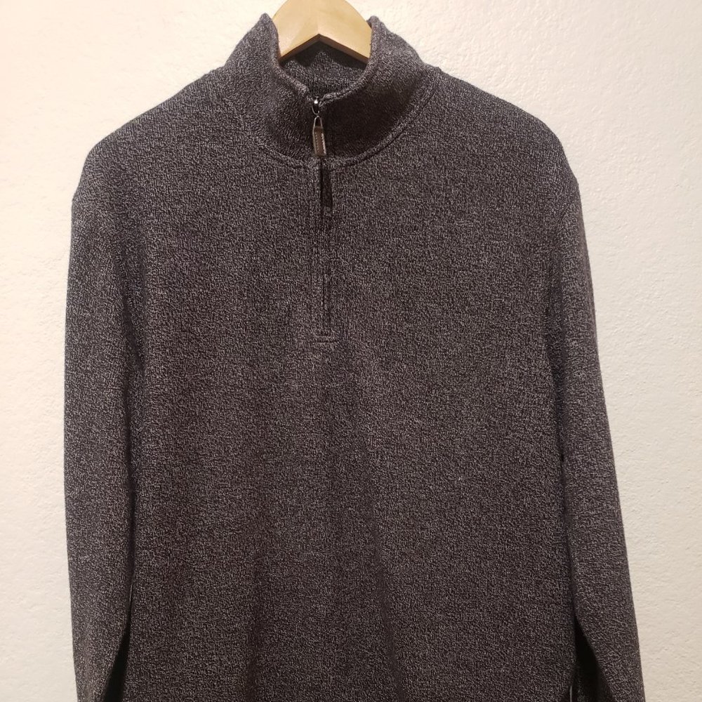 Hudson River Mens Half Zip Mock Neck Grey Pullover Size M